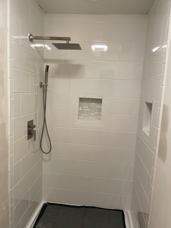 bathroom shower tile work